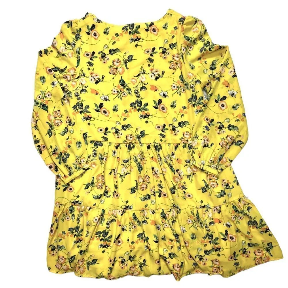 Yellow ditzy floral ruffle mini dress - Picture 5 of 11